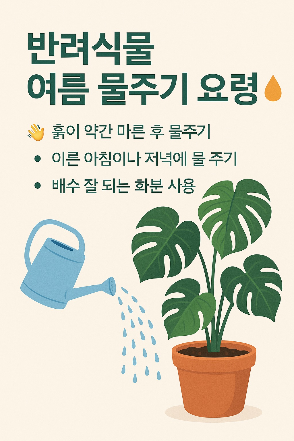 여름철 물주는 반려식물